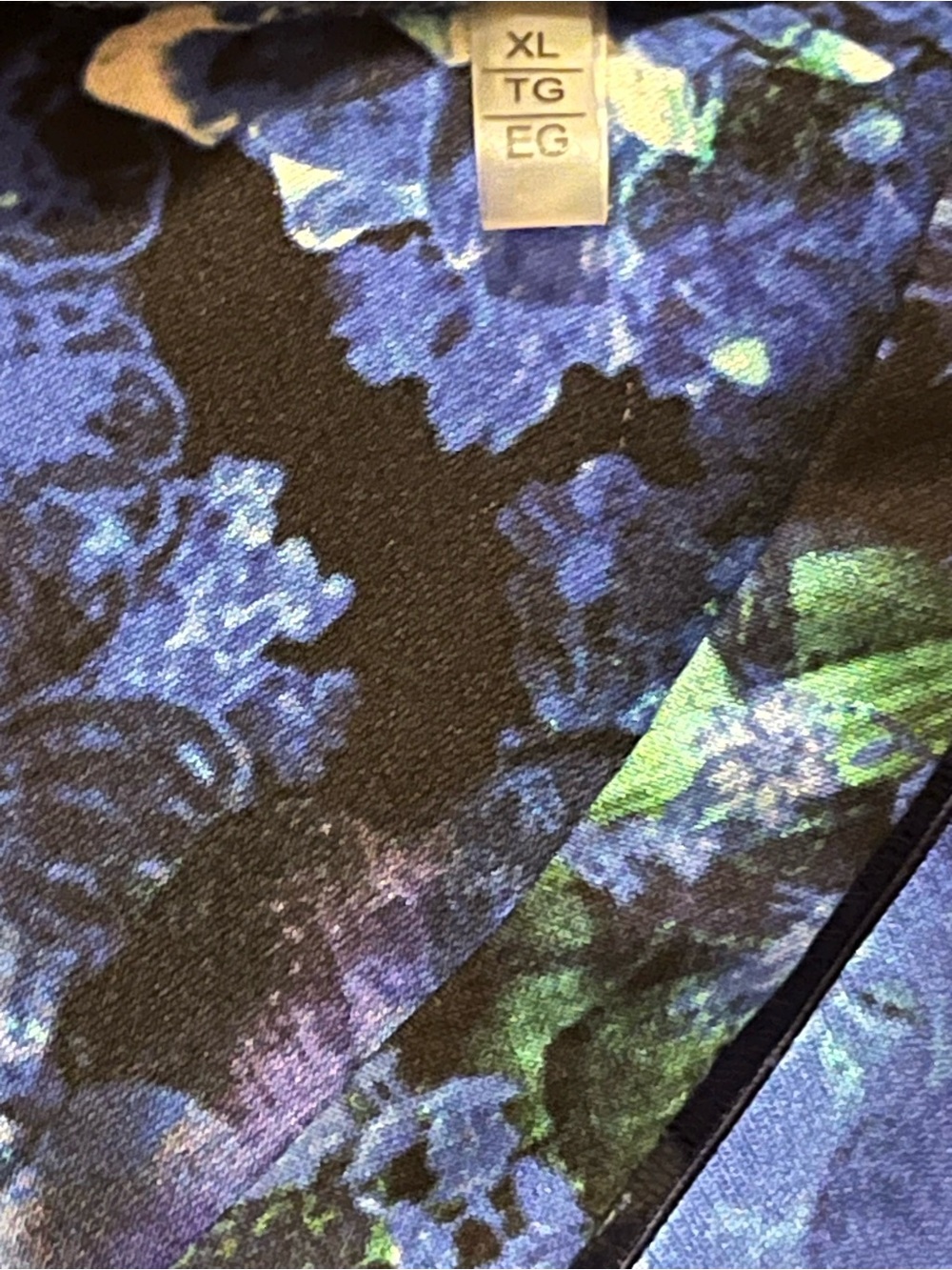 Elie Tahari 100% Silk Blue Watercolor Floral Abstract Bell Sleeve Blouse XL - Picture 10 of 11